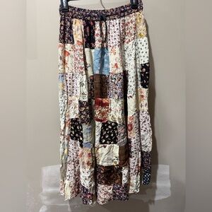 Lila Cottagecore Floral Print Skirt